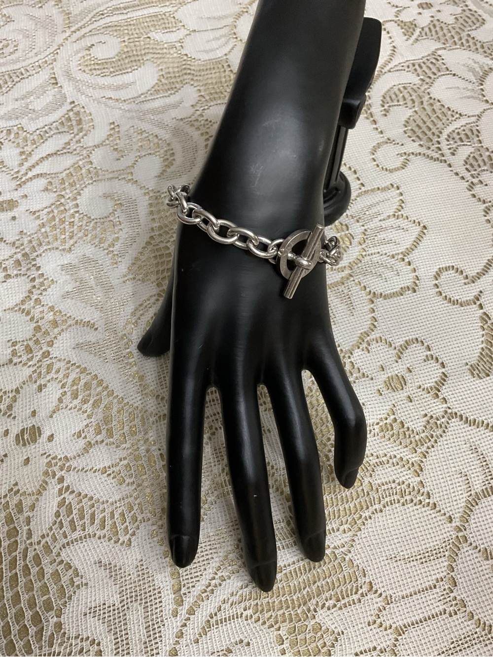 Sterling-Style Toggle Chain Bracelet in Silver. NOT Tiffany & Co.